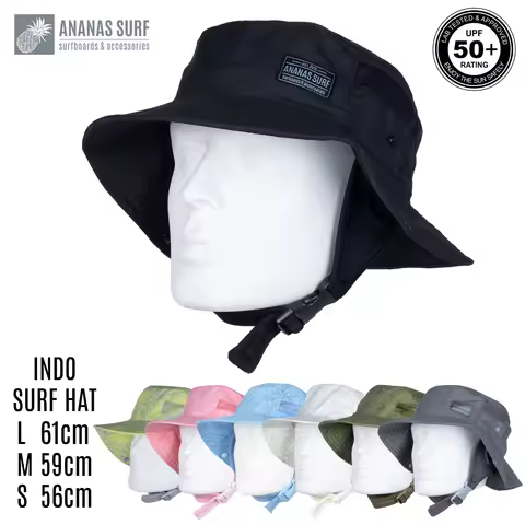 Ananas Surf Indo Surfing Backet Hat With Chin Strap Kitesurf Cap Fisherman Water Sport Sun Men Women