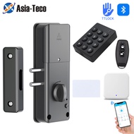 TTLOCK Smart Lock APP Keyless Keypad Kits with Remote Control Unlock Invisible Electric Bolt Wooden 