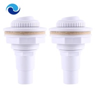 2Pcs Above Ground Pool Complete Return Jet Fitting Gasket Plastic Pool Return Jet Fitting &amp; 1-1/2Inch Male Hose Adapter &amp; Nut 3/4Inch Eyeball Outlet