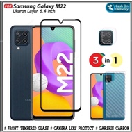 Mondi Store 3IN1 Tempered Glass Package Samsung M22 M32 A22 4G 5G LTE A03S A32 A52 A52s A72 A51 A71 