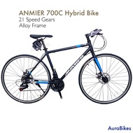 Anmier Hybrid Bike City Road Bicycle 21 Speed Aluminium Alloy Frame