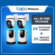 【Tapo CCTV Bundle】4 Cameras (2 Indoor C225 + 2 Outdoor C530WS) Smart Home Security AI Detection