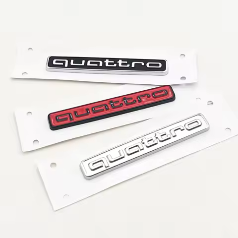 95mm ABS Logo Quattro Emblem Car Rear Trunk Sticker Quattro Badge for Audi Q3 Q5 Q7 A3 A4 A5 A6 A7 A
