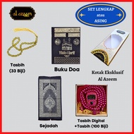 Set Sejadah Travel Turkey Tasbih Digital Buku Doa Kotak Gift Box Al Azeem