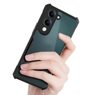 [ส่งจากไทย] เคสกันกระแทก ขอบนิ่มหลังแข็ง Case VIVO Y04 เคสโทรศัพท์ casing vivo y04 เคสใสขอบสี PC+TPU