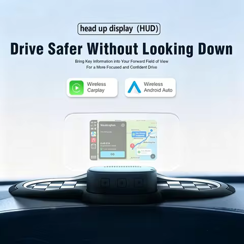 HUD Car GPS V5 Ultra-High-Definition Head-Up Display, Wireless CarPlay & Android Auto, Displays Vehi