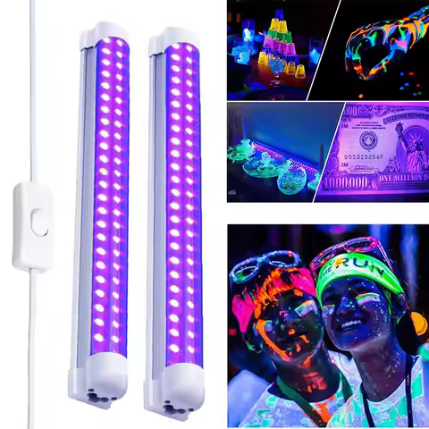 UV Purple Black Light 10W USB LED Tubes Glow Light Ultraviolet Lamp 395nm For KTV Halloween Fluoresc