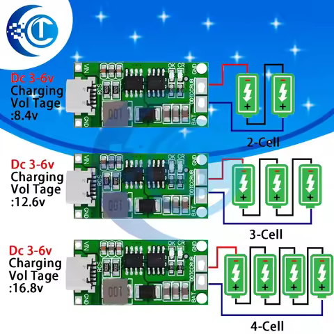 Multi Cell 2S 3S 4S Type-C To 8.4V 12.6V 16.8V Step Up Boost LiPo Polymer Li Ion Charger 7.4V 11.1V 