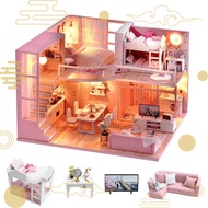 【Direct from Japan】CUTEROOM DIY Book Nook Kit, 3D Wooden Bookshelf Insert Decoration with LED