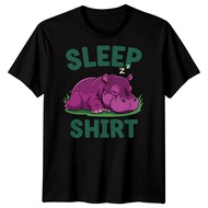 Sleep Shirt Hippo Mens T Shirt Cartoon Animal