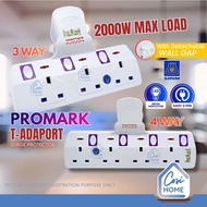 (SIRIM) PROMARK T-ADAPORT Heavy duty extension plug Soket plug with Extension plug sirim Socket plug