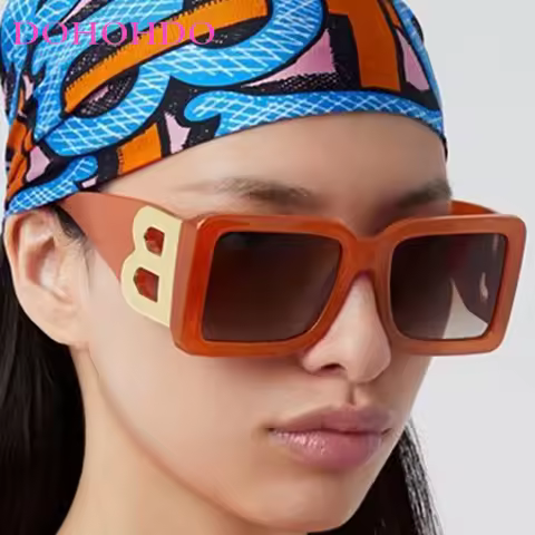 2025 Fashion Luxury Square Sunglasses Women's Oversized Vintage Men Sunglass Travel Driving Shade Ey