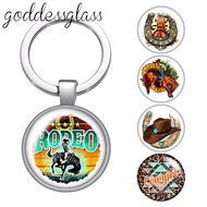 New Cowboy Rodeo CowGirl horseshoe Horse glass cabochon keychain Bag Car key chain Ring Holder Charm