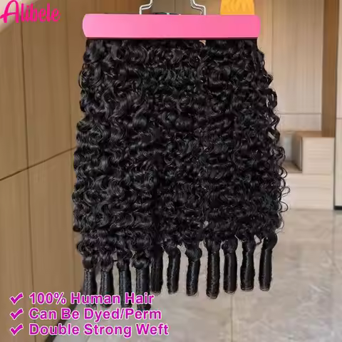 Alibele 12A Grade Burmese Culry Hair Bundles With Spiral Curly Ends Raw Hair Extensitons Wholesale 1