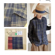 Fabric Pure Linen Yarn-Dyed Linen Cotton Linen Plaid Fabric Pure Linen Fabric Plaid Fabric WAJX