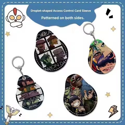 Rock Band G-Gorillaz Waterdrop Aped N Acc Control Card Holder For Vehicles Public Transport Keychain