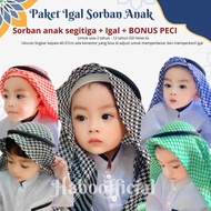 Igal Turban Package for Boys for Kindergarten - Elementary School Children Triangle Turban Serban Ar