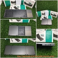 OKER Keyboard Bluetoothพับได้ /คีย์บอร์ดบลูทูธพับได้ มีTouch Pad ในตัว ใช้แทนเมาส์ รุ่น BT-033 (สีดำ