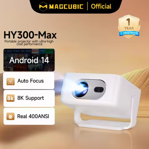 Magcubic 400ANSI 4K Portable Projector with Auto Focus Android 14 8K Native 720P HY300 Max Wifi6 BT5
