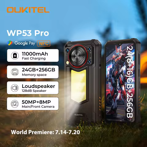【NEW】OUKITEL WP53 PRO Rugged Phone, 24GB+256GB 11000mAh Android 15 6.52" NFC 50MP Cell Phone