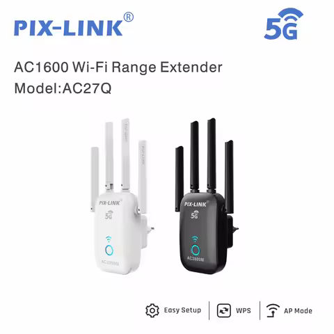 PIX-LINK AC27Q Wi-Fi Repeater Range Extender Signal Booster - Wifi Signal Repeater Wireless Network 