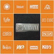 Silver Reflective Iron Nirvana AC/DC Kiss Sons Metallica Korn A7X Other Bands Can Be Ironed On All F