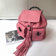 Gucci竹節粉牛皮後背包