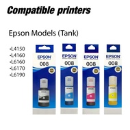 EPSON 008 （พร้อมกล่อง） Pigment ink หมึกกันน้ำทุกสี 008 BK C M Y ใช้งานกับเครื่องรุ่น EPSON(L6560 L65