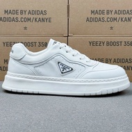 Prada Prada White Shoes Thick-Soled Logo Lace-Up Sports Casual Men's Shoes