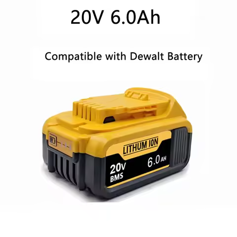 6.0Ah 20V Battery For DeWalt replaceable DCF892 DCF845 DCB184 DCB200 DCF850 DCF911 DCD800 DCD805 Pow