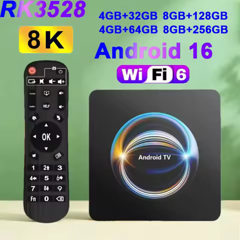 RK3528 Android 16 TV Box X66 32G 64G 128G 256G 2.4G&5G Dual Wifi6 BT5.4 4K 8K Video Google Netflix Y