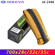 INNOVA PRO IA-2406 700x28c/32c/35c Yellow Edge Folding Anti-slip Tires for Road Bicycle City Touring