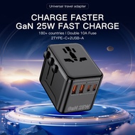 DOSEN Universal Adapter Travel International 25W USB C Adapter Fast Charger QC 3.0 Charger Type C Pl