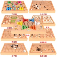 Game Children's Fighting Animal Chess Flying Chess Toys Multifunctional Chess Student Desktop Wooden