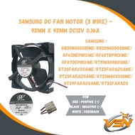 Samsung DC Fan Motor (3-Wire) – 92MM x 92MM DC12V 0.16A U92C12MS1B3-52 Original Spare Part For Refri