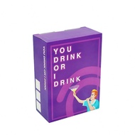 One Set 100 Pcs Paper Drinking Games Cards For Party -Compete & Vote & Questions Purple Square Game 