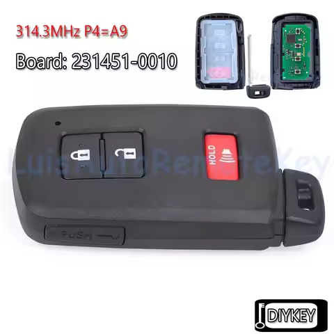 3 Buttons Smart Remote Car Key Fob 314.3MHz P4 00 00 A9 A9 for Toyota 4Runner 2020 2021 89904-35060 