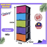 5 Tier Tingkat Rak Baju / Multipurpose Storage Cabinet / Plastic Drawer Rack / Clothing Rack Almari Baju Plastik