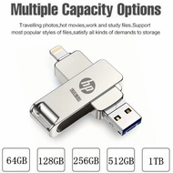 2TB metal 3-in-1 high-speed rotating USB 1TB iXpand Drive thumb shaped Pendrive flash drive