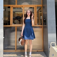 MOTTOM - MONICA Strap Denim Mini Dress