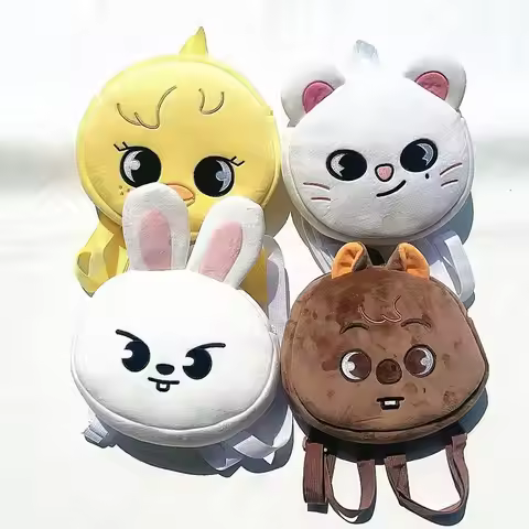Skzoo Cartoon Stuffed Animals Plush Backpack Korean Wolfchan Leebit Dwaekki Hanquokka Jiniret Bbokar
