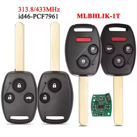 jingyuqin MLBHLIK-1T Car Remote Smart Key 313.8/ 433Mhz For Honda Accord CRV Acura TL/ZDX Fob ID46 P