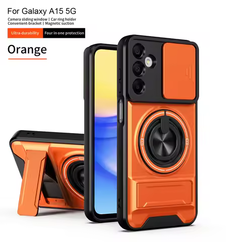 For Samsung Galaxy A15 Case Galaxy A16 Cover A15 Phone Case Magsafe Magnetic Fold Holder Military Ar