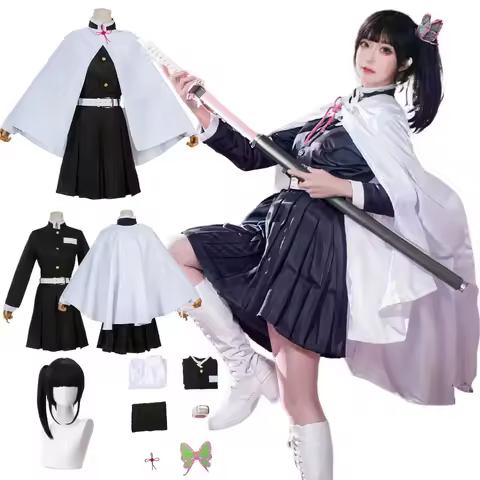 2026 Tsuyuri Kanao Cosplay Costume Adult Child Anime Uniform Women Kimono Haori Wig Halloween Clothe
