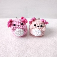 Handmade Crochet Baby Axolotl Keychain | Plushie Amigurumi  | Gifts