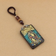Nepal Keychain Fox Fairy Nine-Tailed Fox Five Master Keychain Handmade Ebony Thangka Keychain2026051