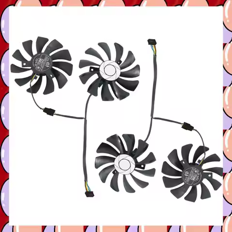 A72Z New 2 Pair Graphics Card Fan 85Mm Ha9010h12f-Z 4Pin Cooler Fan Replacement For Msi Gtx 1060 Oc 