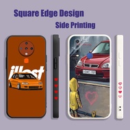 Honda Civic car QSK02 For iPhone X XS MAX XR 13 Pro 7 8 Plus Phone Case Square Edge