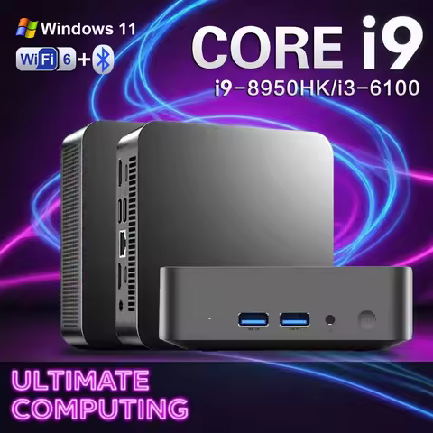 Mini PC Computer Windows 11 Pro Core i9 8950HK i3 6100 16GB RAM 1TB 2TB SSD Gaming Computer 4K 60Hz 