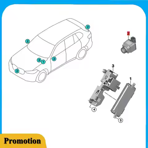 Portable Car Front Camera 360 Surround View Camera 66535A0F6D7 For BMW 2 3 4 Series G42 M2 G20 G21 M